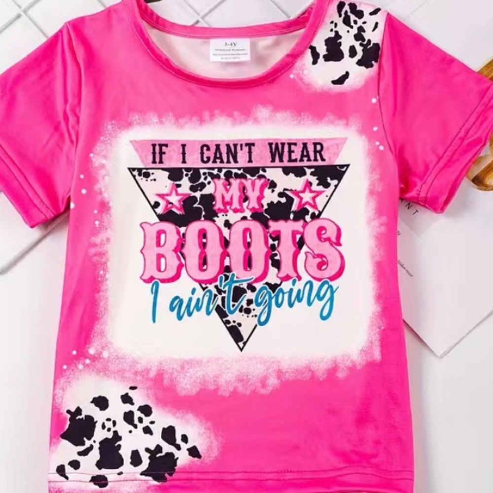 Girls “boots” T-shirt Sz. 7/8 (3x$10/$25)